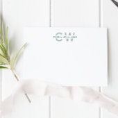 Split Monogram, elegante formale Note von grün Mitteilungskarte