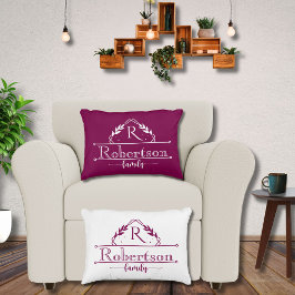 Split Monogram Family Name Wine Frame Dekokissen