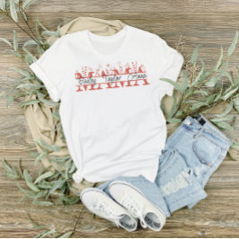 Split Monogram "Mama" Tshirt mit Kindernamen