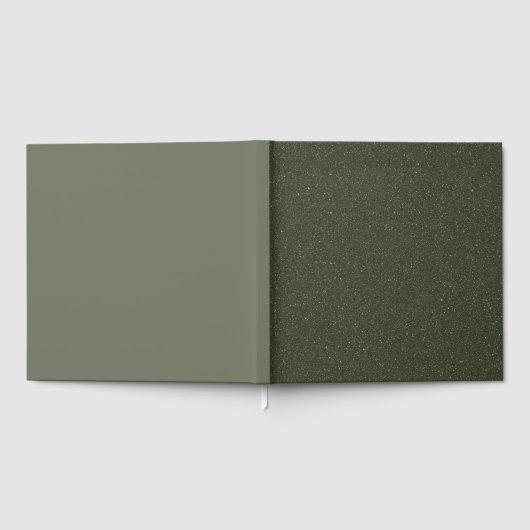 Split Moss Green Foil Gästebuch - Custom (Voll)