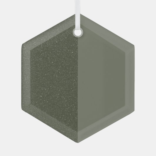 Split Moss Green Hexagon Ornament - individuell ei Aus Glas (Vorderseite)