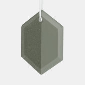 Split Moss Green Hexagon Ornament - individuell ei Aus Glas (Vorderseite Links)