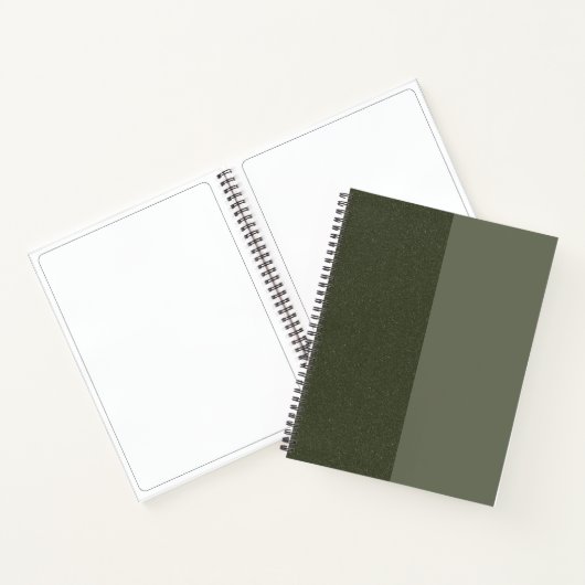 Split Moss Green Spiral Sketchbook - Anpassbar Notizblock (Innenseite)