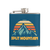 Split Mountain California Retro Türkis Flachmann (Vorderseite)