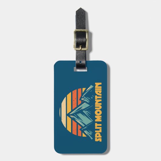 Split Mountain California Retro Türkis Gepäckanhänger (Vorderseite vertikal)