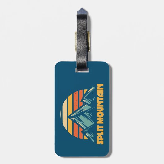 Split Mountain California Retro Türkis Gepäckanhänger (Rückseite vertikal)
