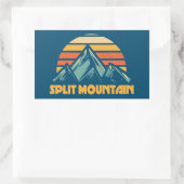 Split Mountain California Retro Türkis Rechteckiger Aufkleber (Tasche)
