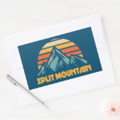 Split Mountain California Retro Türkis Rechteckiger Aufkleber (Umschlag)