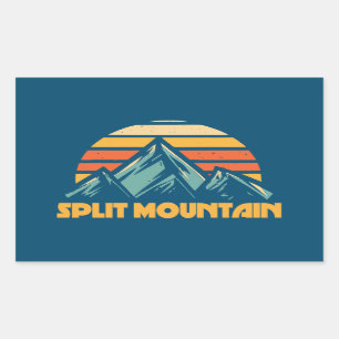 Split Mountain California Retro Türkis Rechteckiger Aufkleber