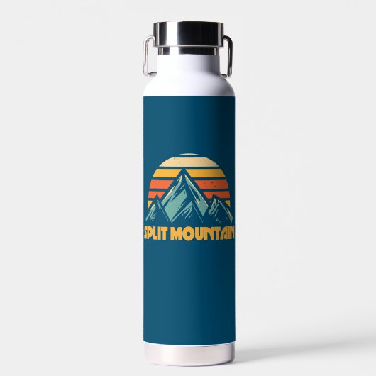 Split Mountain California Retro Türkis Trinkflasche (Vorne)
