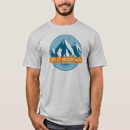 Split Mountain California Stars Moon T-Shirt (Vorderseite)