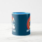 Split Mountain California Sun Eagle Zweifarbige Tasse (Mittel)