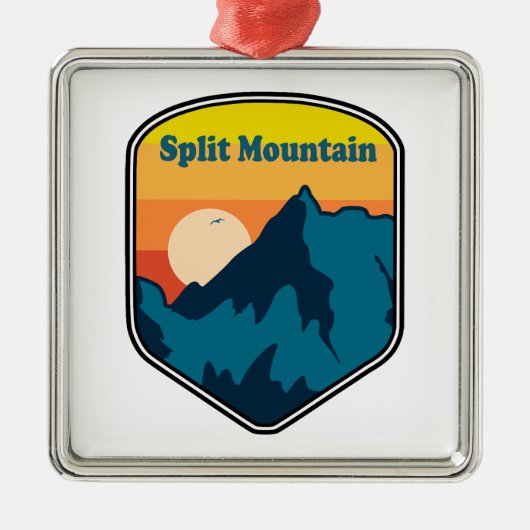 Split Mountain California Sunrise Ornament Aus Metall (Vorne)