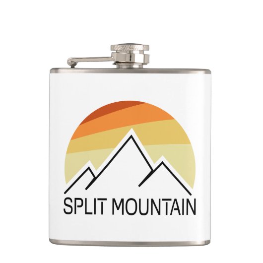 Split Mountain Kalifornien Retro Flachmann (Vorderseite)