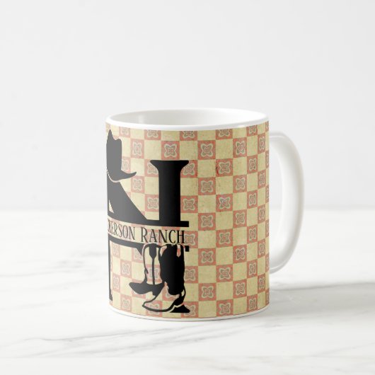 Split 'N' Cowboy Monogram Kaffeetasse (VorderseiteRechts)