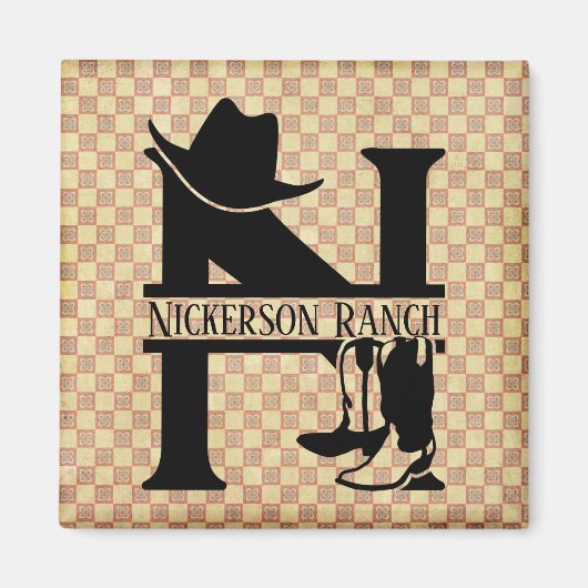 Split 'N' Cowboy Monogram Magnet (Vorne)