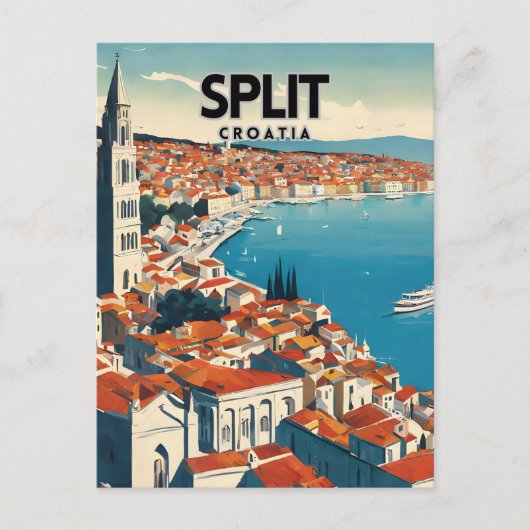 Split Nostalgic Travel Postkarte (Vorderseite)