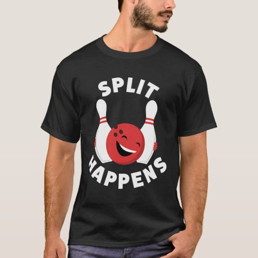 Split passiert lustiges Bowling Shirt für Männer u (Vorderseite)