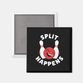 Split passiert lustiges Bowling Shirt für Männer u Magnet (Vorderseite/Rückseite)