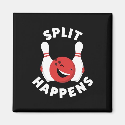 Split passiert lustiges Bowling Shirt für Männer u Magnet (Vorne)