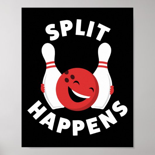 Split passiert lustiges Bowling Shirt für Männer u Poster (Vorne)