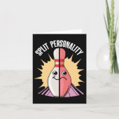 Split Personality Bowling Button Karte (Vorderseite)
