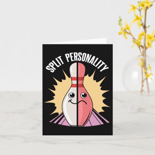 Split Personality Bowling Button Karte (Gelbe Blume)
