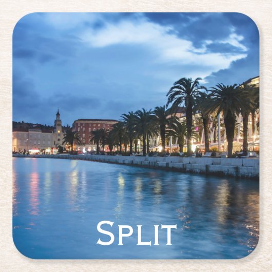Split Promenade in Kroatien Rechteckiger Pappuntersetzer (Vorderseite)