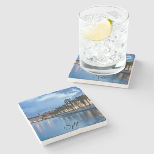 Split Promenade in Kroatien Stone Untersetzer (Seitenansicht)