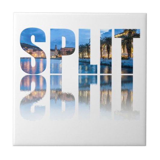 Split Promenade Text in Kroatien Fliese (Vorderseite)