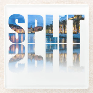 Split Promenade Text in Kroatien Glasuntersetzer