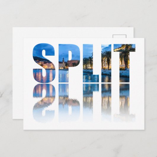 Split Promenade Text in Kroatien Postkarte (Vorne/Hinten)