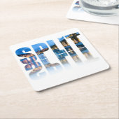 Split Promenade Text in Kroatien Rechteckiger Pappuntersetzer (angewinkelt)