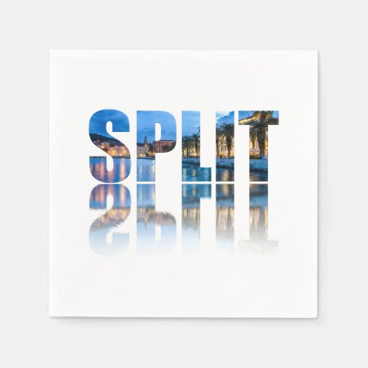 Split Promenade Text in Kroatien Serviette (Vorderseite)