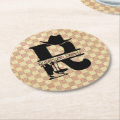 Split 'R' Cowboy Monogram Runder Pappuntersetzer (Angewinkelt)