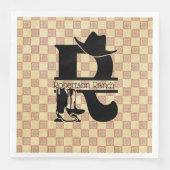 Split 'R' Cowboy Monogram Serviette (Vorderseite)