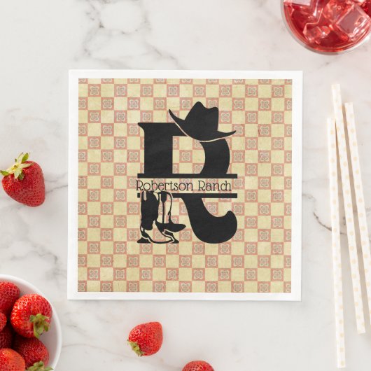 Split 'R' Cowboy Monogram Serviette (Beispiel)