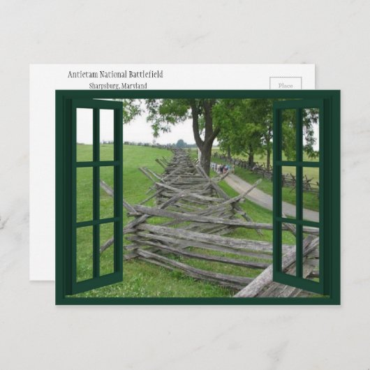 Split Rail Fail Landschaftlich Window Postcard Postkarte (Vorne/Hinten)