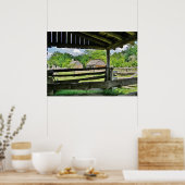 Split Rail Fence and Barn Poster (Küche)