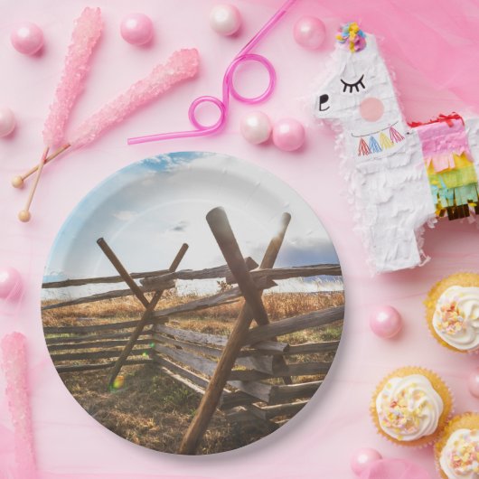 Split Rail Fence at Gettysburg Pappteller (Party)