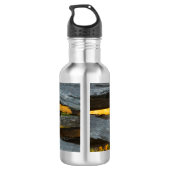 Split Rail Textur Edelstahl Wasserflasche (Rückseite)