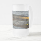 Split Rail Textur Mattierte Glas Bier Tasse (VorderseiteRechts)