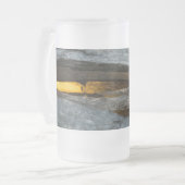 Split Rail Textur Mattierte Glas Bier Tasse (Vorderseite Links)