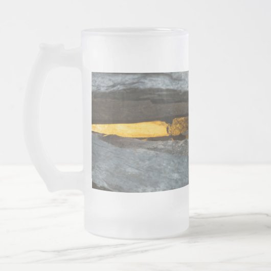 Split Rail Textur Mattierte Glas Bier Tasse (Links)