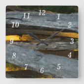 Split Rail Textur Wall Uhr (Vorderseite)