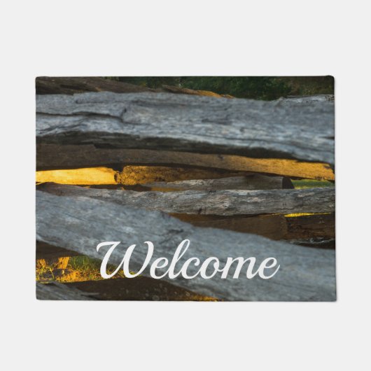 Split Rail Texture Welcome Doormat Fußmatte (Vorderseite)