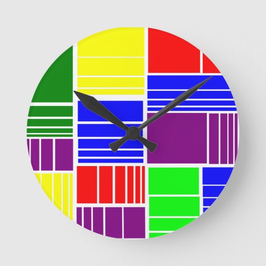Split Rechtecke Runde Wanduhr (Vorderseite)