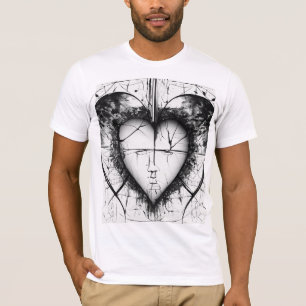"Split Reflections - Stylized Fine Line Art T-Shi T-Shirt