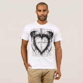 "Split Reflections - Stylized Fine Line Art T-Shi T-Shirt (Vorne ganz)