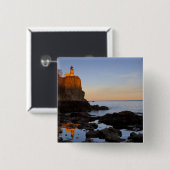 Split Rock Leuchtturm bei Sonnenuntergang bei zwei Button (Vorne & Hinten)